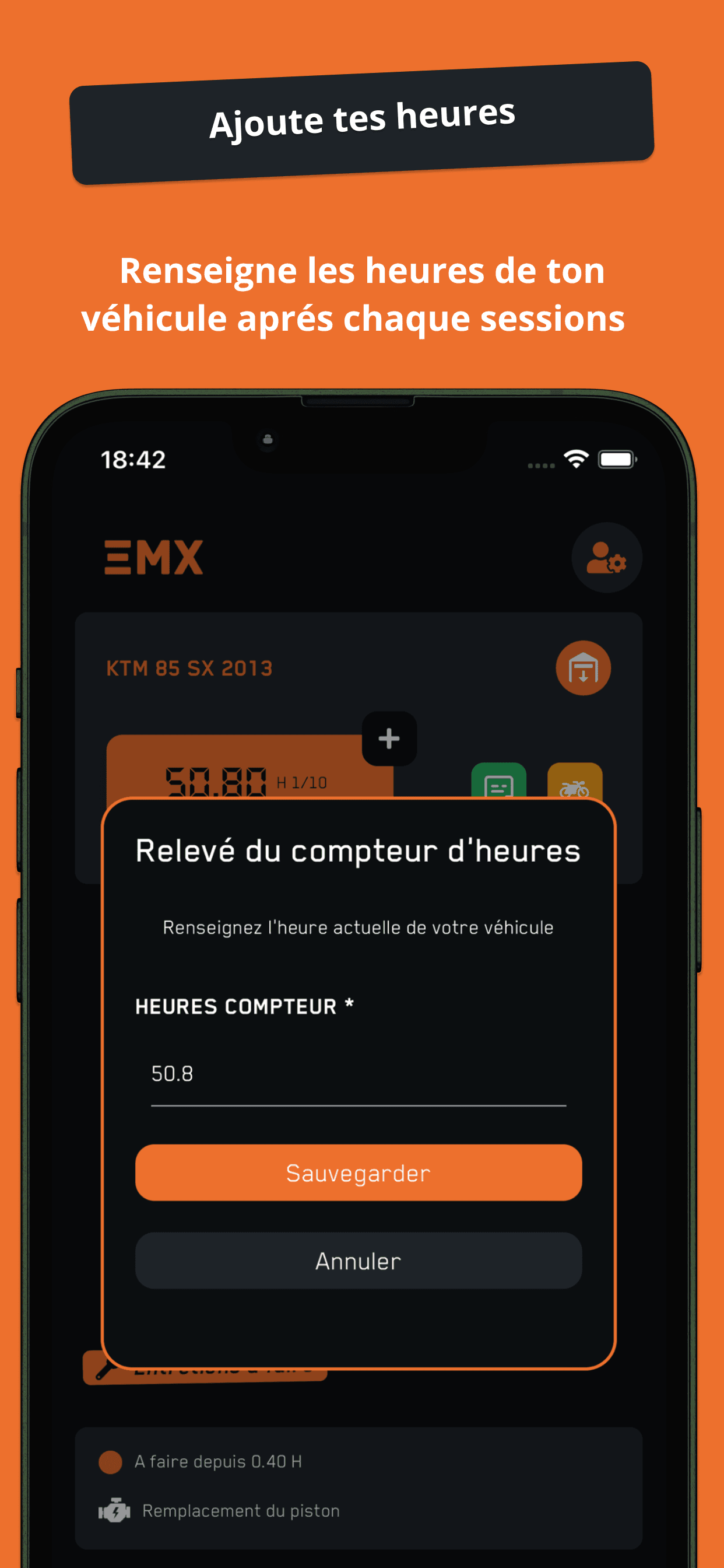 L’application dédiée à l’entretien de votre motocross et enduro
