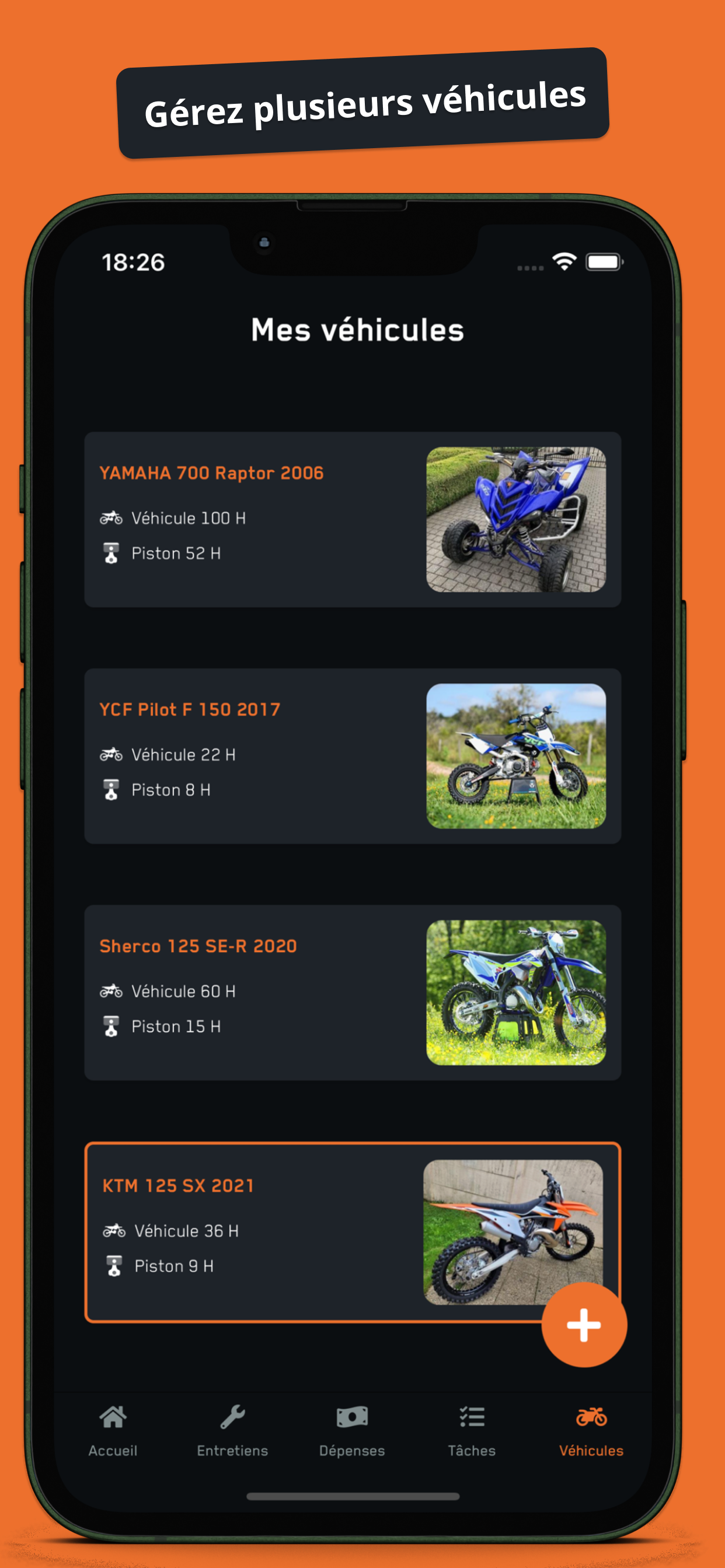 L’application dédiée à l’entretien de votre motocross et enduro